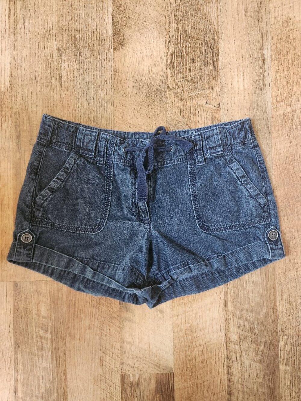 Ann Taylor Loft 6P Original Cotton Denim Drawstring Womens Shorts